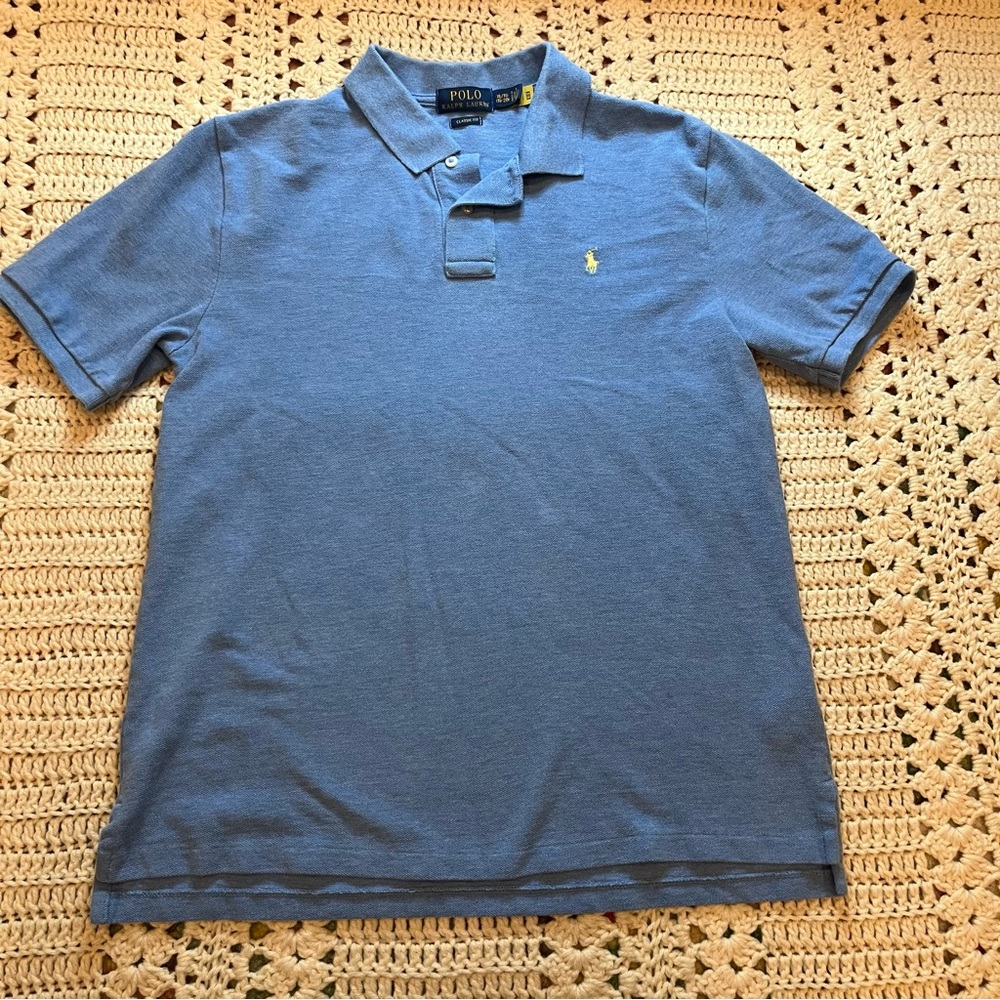 Polo by Ralph Lauren Boys Classic Fit XL (18-20) Blue Iconic Mesh Polo shirt